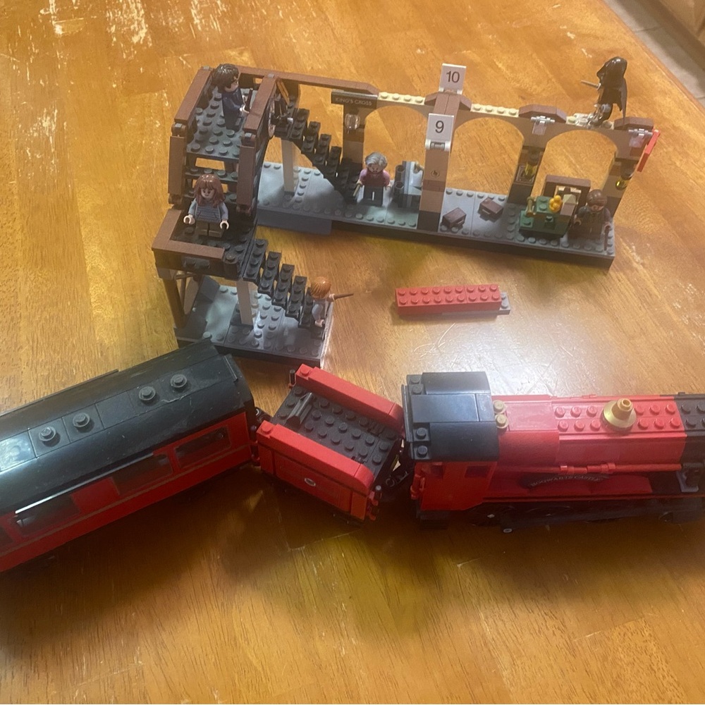 LEGO Red and Black Train with Station Set
